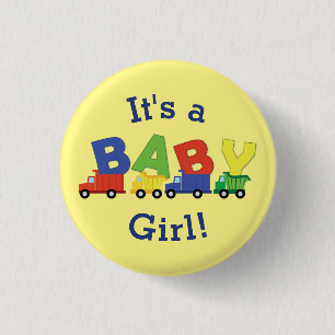 Construction Lastbil Baby Shower Boy Knapp