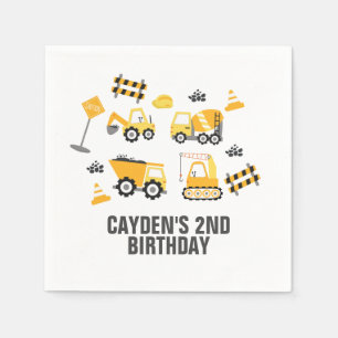 Construction Lastbil Birthday Napkins Pappersservett
