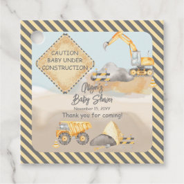 Construction Lastbil Boy Baby Shower Gåvor Etiketter
