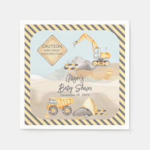 Construction Lastbil Boy Baby Shower Pappersservett