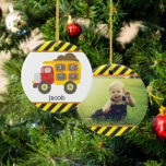 Construction Lastbil Boy Photo KeepsakCeramic Julgransprydnad Keramik<br><div class="desc">Den här konstruktionen har ett sött lastbil på en bakgrund av gult och svart rand med plats för ett foto. Klicka på knappen Anpassa om du vill ha mer flexibilitet genom att lägga till din egen text! Det finns variationer i denna utformning, ytterligare färg och samordnade produkter i vår butik,...</div>