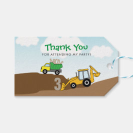 Construction Lastbil Boy's Födelsedagsfest Presentetikett