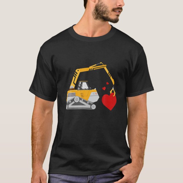 Construction Lastbil Kärlek Valentines day Kids Bo T Shirt (Framsida)