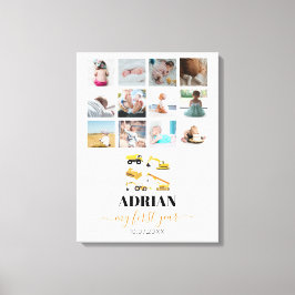 Construction Lastbilar Baby, första årets fotokoll Canvastryck