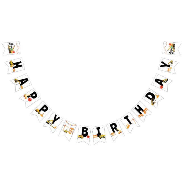 Construction Lastbilar | BARNS FÖDELSEDAG PARTY Vimplar (Alla)