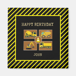 Construction Lastbilar | Dekorren Barns födelsedag Magnet