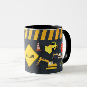 Construction Lastbilar Heavy Machinery Boy Namn Mugg