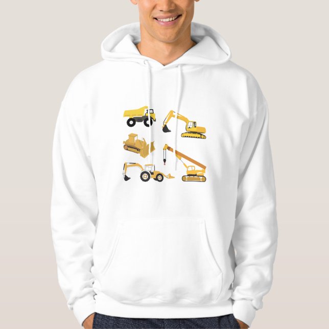 Construction Lastbilar Hoodie (Framsida)