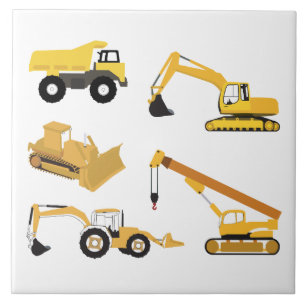 Construction Lastbilar Kids Kakelplatta