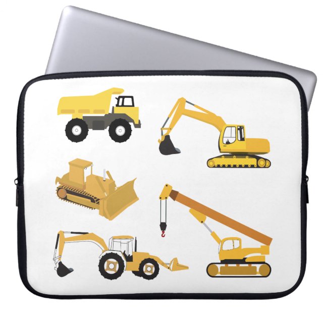 Construction Lastbilar Laptop Fodral (Framsidan)