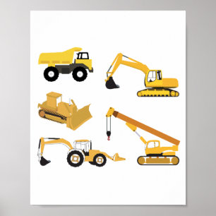 Construction Lastbilar Poster