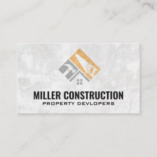 Construction Logotyp Saw Hammer Verktyg Visitkort