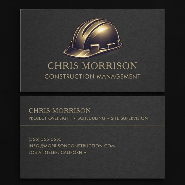 Construction Management Hard Hat Professional Visitkort (Skapare uppladdad)