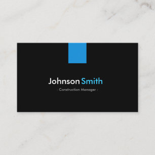 Construction Manager Modern Aqua Blue Visitkort