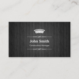 Construction Manager Royal Black Wood Grain Visitkort