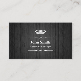 Construction Manager Royal Black Wood Grain Visitkort