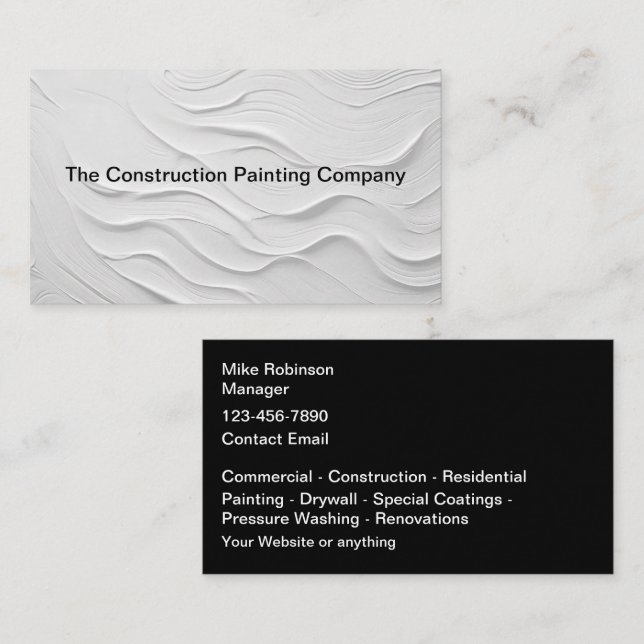 Construction Painting Professional Business Cards Visitkort (Fram/baksida)