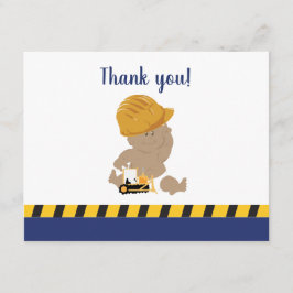 Construction Pojke Baby Shower Tackkort Tack Kort