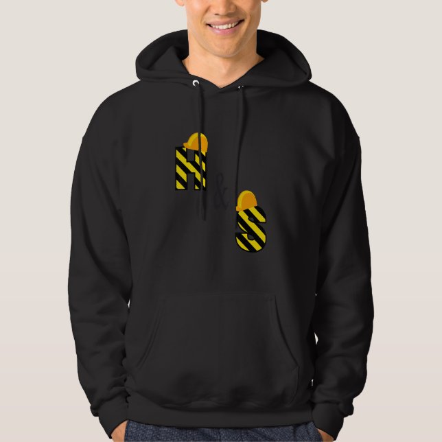Construction Protection Health and Safety H & S Hoodie (Framsida)