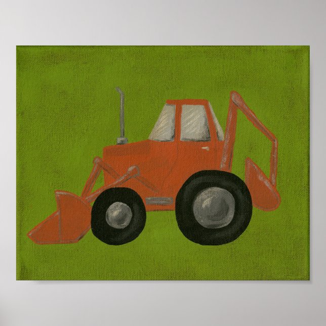 Construction Scooper Nursery Art Poster (Framsidan)