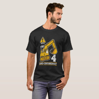 Construction Truck 4Th 4 Digger Builder T Shirt