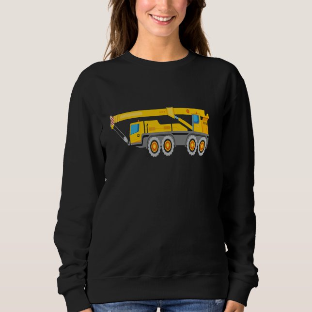 Construction Truck Crane For Men & Boys & Kids T Shirt (Framsida)