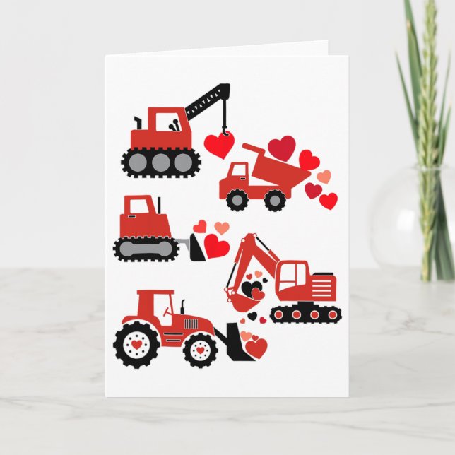 Construction Truck I Dig You Funny Kid Boy Toddler Kort (Framsida)