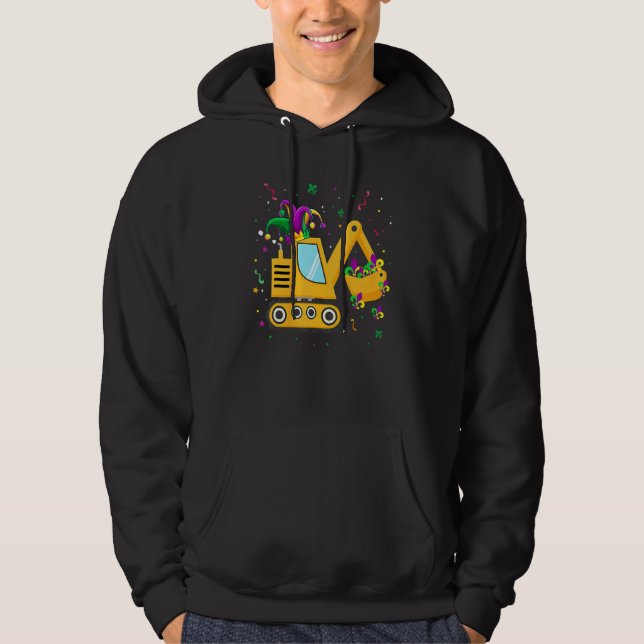 Construction Truck Mardi Gras Carnival Kids Toddle Hoodie (Framsida)