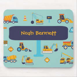 Construction Truck Mouse Pad for Kids with Name Musmatta