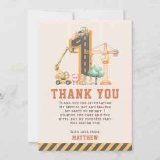 Construction Trucks Birthday Party Tack Kort