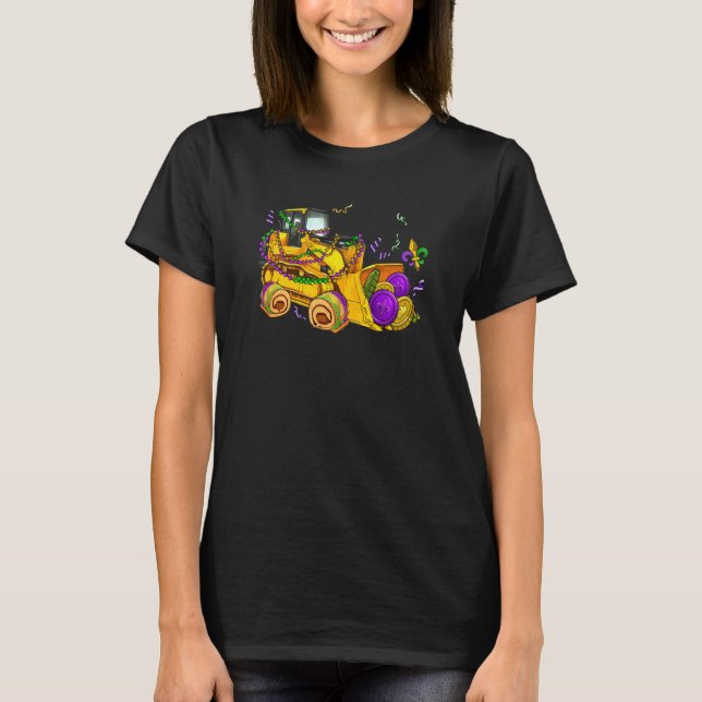 Construction Vehicle Mardi Gras Toddlers Boys T Shirt (Framsida)