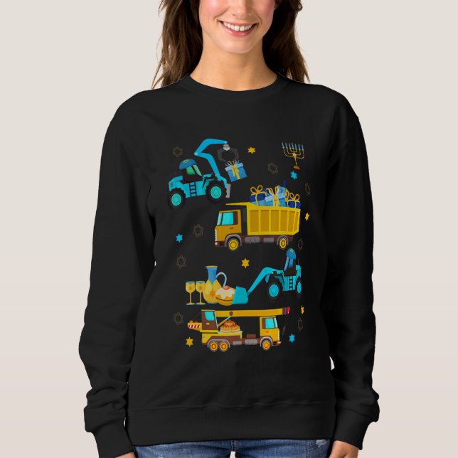 Construction Vehicle Menorah Hanukkah Chanukah Tod T Shirt (Framsida)