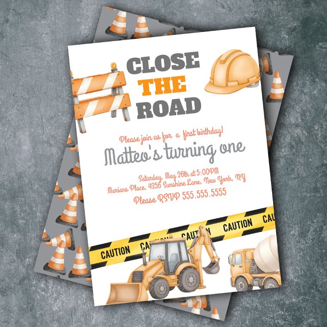 Construction Vehicles Birthday Dump Truck Inbjudningar (Skapare uppladdad)