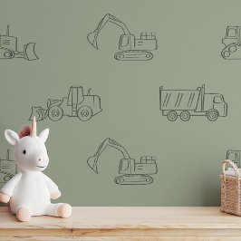 Construction Vehicles Builder Boy Truck Sage Green