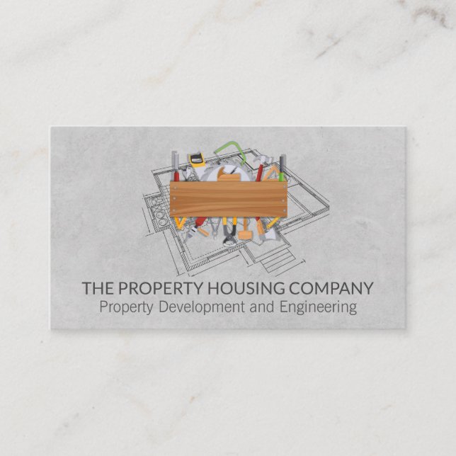 Construction Verktyg | Bandavtryck Visitkort (Framsida)