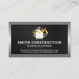 Construction Verktyg Real Gods Svarta Metall Visitkort