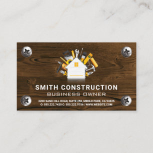 Construction Verktyg   Trä och Metall-skruvar Visitkort