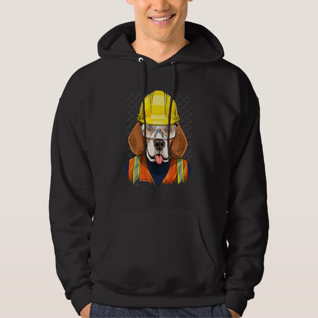 Construction Worker Beagle Laborer Puppy Beagle Do Hoodie (Framsida)
