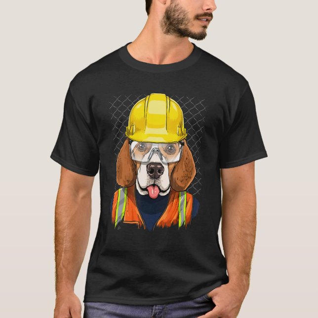 Construction Worker Beagle Laborer Puppy Beagle Do T Shirt (Framsida)