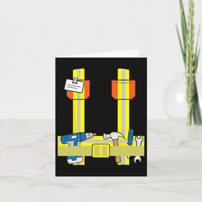 Construction Worker Coola Cosplay Halloween Costum Kort (Framsida)