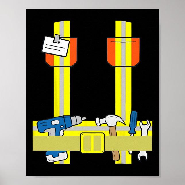 Construction Worker Coola Cosplay Halloween Costum Poster (Framsidan)