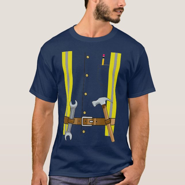 Construction Worker Halloween Costume for Boys T Shirt (Framsida)