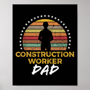 Construction Worker Pappa, Lung Foreman Job Quote  Poster