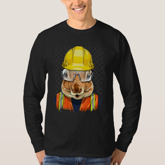 Construction Worker Squirrel Laborer Animal Squirr T Shirt (Framsida)