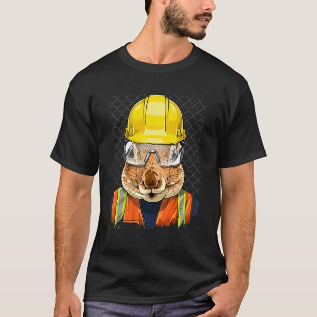 Construction Worker Squirrel Laborer Animal Squirr T Shirt (Framsida)
