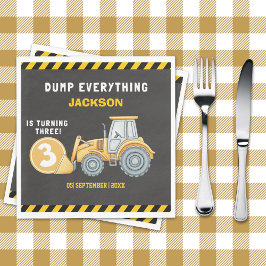 "Construction Zone Party – Dump Truck 3rd Birthday Pappersservett