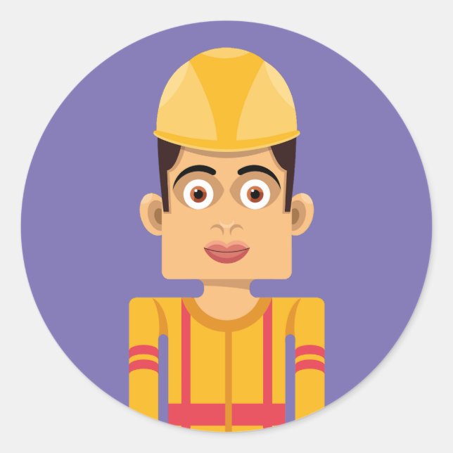 Constructor Runt Klistermärke (Framsida)