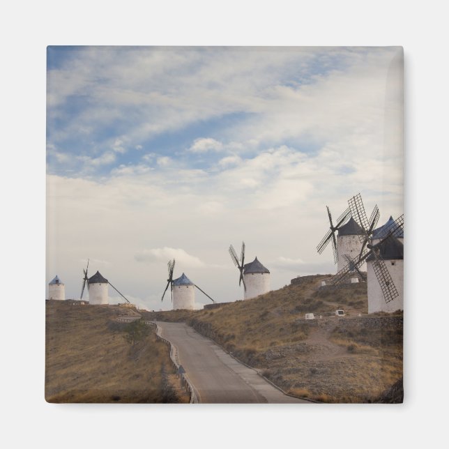 Consuegra, antika La Mancha-vindkraftverk Magnet (Framsidan)