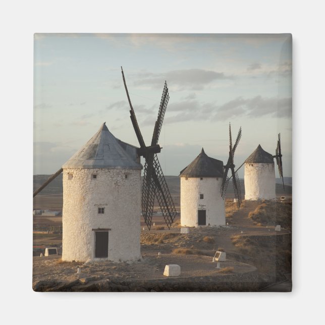 Consuegra, antika La Mancha-vindkraftverk Magnet (Framsidan)