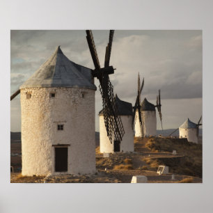 Consuegra, antika La Mancha-vindkraftverk Poster